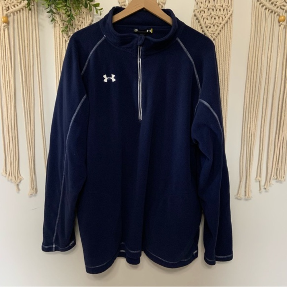 UNDER ARMOUR Men’s Loose 1/4 Zip Fleece Pullover‎ Navy Blue Size XXL